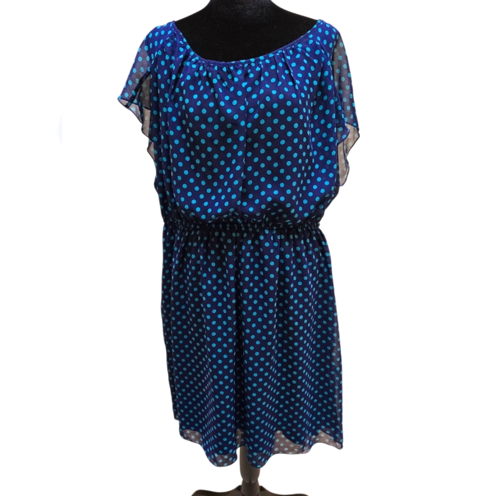 Enfocus Women Navy Polka Dot Dress 20W